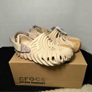 Salehe Bembury X Crocs The Pollex Clog Kids 208600-1MJ Stone Soup Sz 12c New